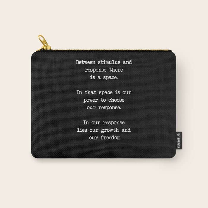 Between Stimulus And Response, There Is A Space. Viktor Frankl Quote Carry All Pouch