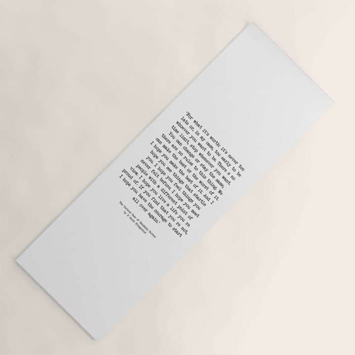 It'S Never Too Late Benjamin Button Yoga Mat
