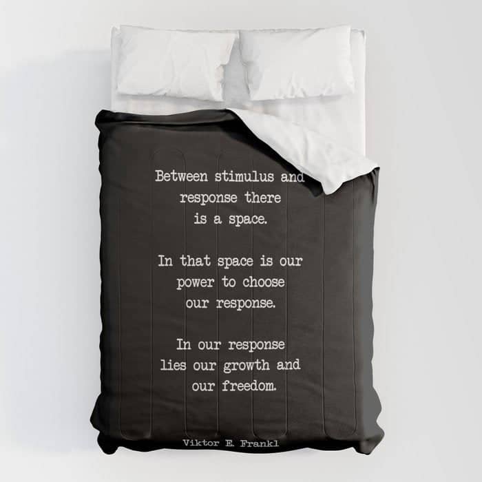 Between Stimulus And Response, There Is A Space. Viktor Frankl Quote Comforter
