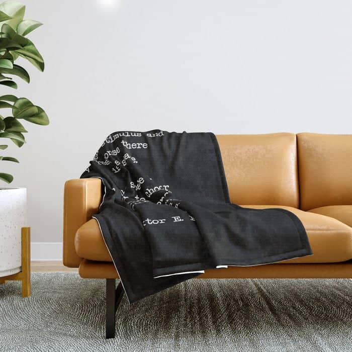 Between Stimulus And Response, There Is A Space. Viktor Frankl Quote Throw Blanket
