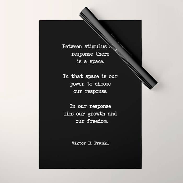Between Stimulus And Response, There Is A Space. Viktor Frankl Quote Wrapping Paper