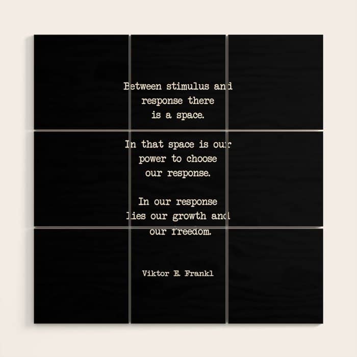 Between Stimulus And Response, There Is A Space. Viktor Frankl Quote Wood Wall Art