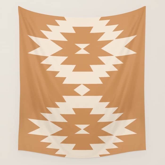 Southwestern Minimalism - Desert Orange Wall Tapestry
