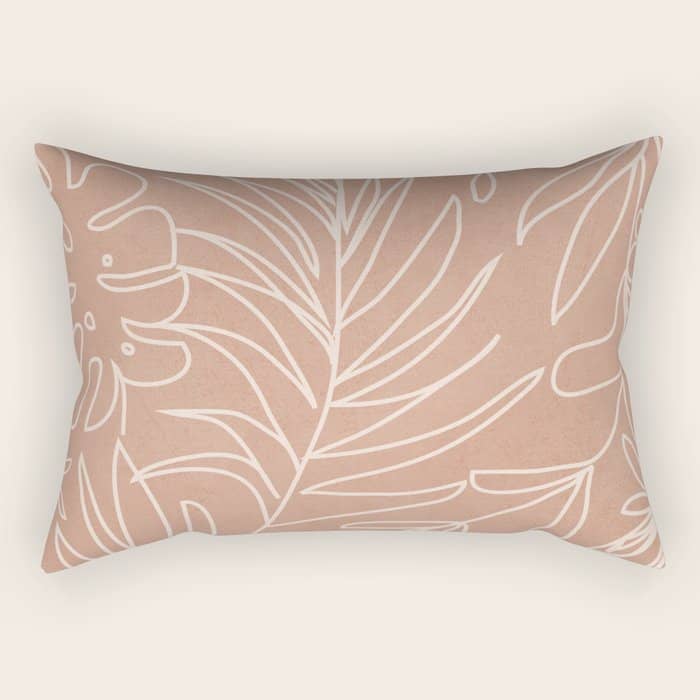 Engraved Tropical Line Rectangular Pillow
