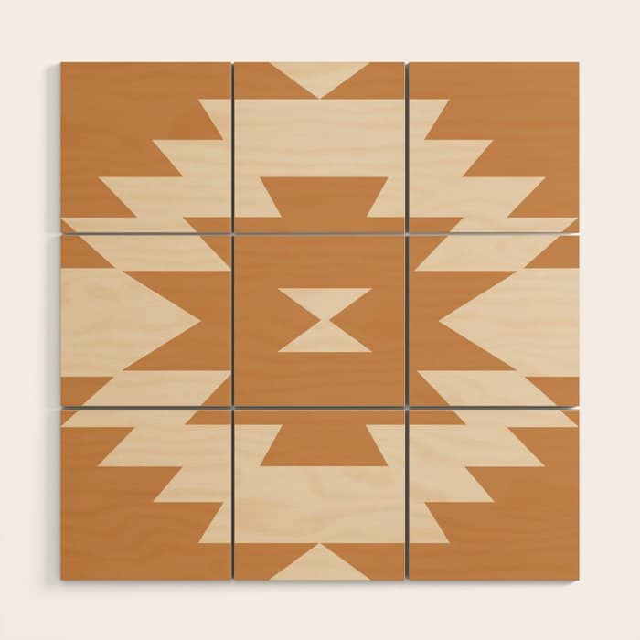 Southwestern Minimalism - Desert Orange Wood Wall Art