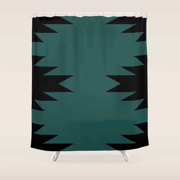 Geometric Southwestern Minimalism - Teal Green Shower Curtain