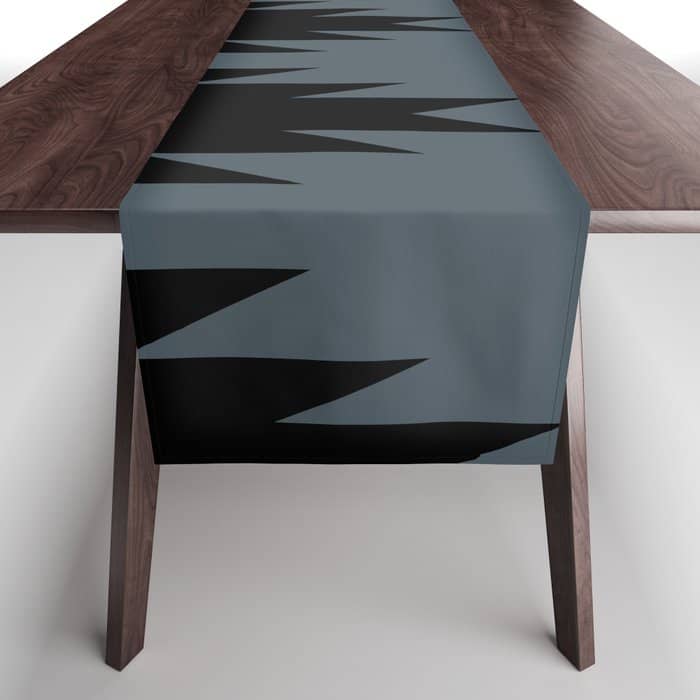 Geometric Southwestern Minimalism - Neutral Blue Table Runner