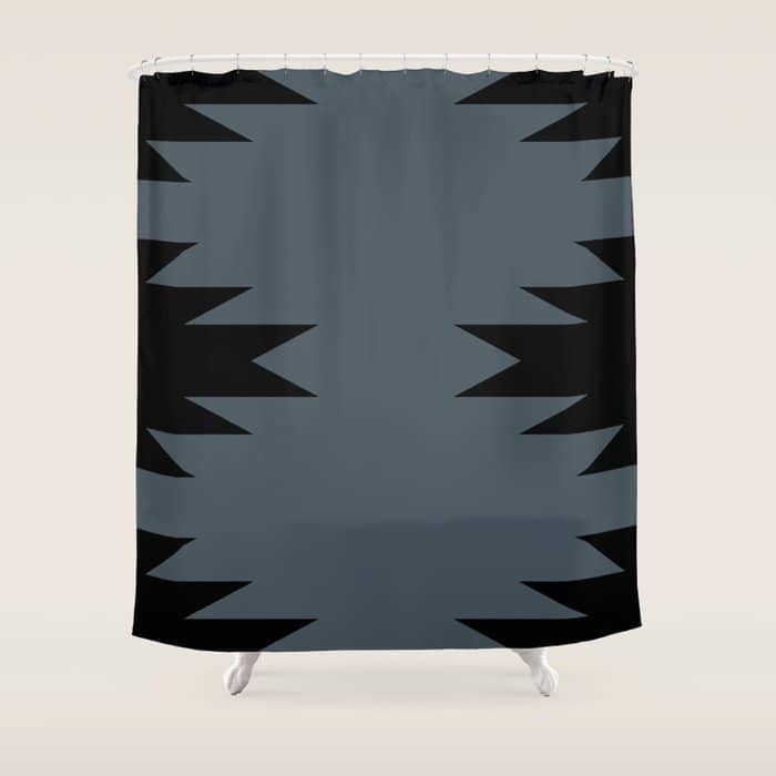 Geometric Southwestern Minimalism - Neutral Blue Shower Curtain