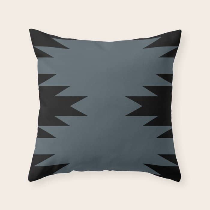 Geometric Southwestern Minimalism - Neutral Blue Throw Pillow