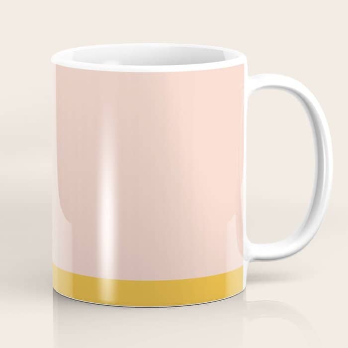 Blush Pink And Mustard Yellow Minimalist Color Block Coffee Mug