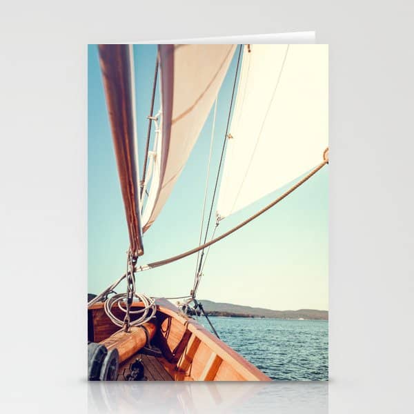 Setting Course X Nautical Art Stationery Card