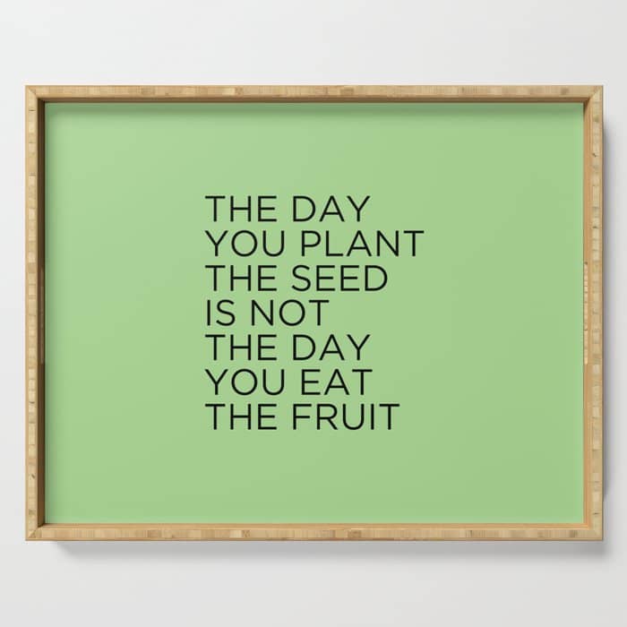 The Day You Plant The Seed Is Not The Day You Eat The Fruit Serving Tray