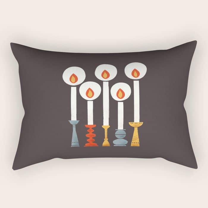 Festive Retro Candles Rectangular Pillow