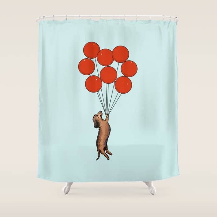 I Believe I Can Fly Dachshund Shower Curtain