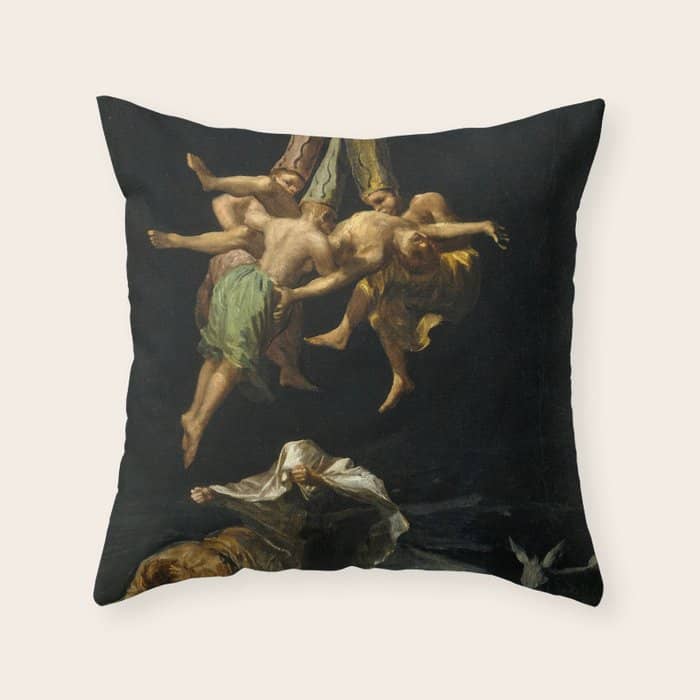 Francisco Goya "Witches' Flight Also Known As Witches In Flight Or Witch" Throw Pillow