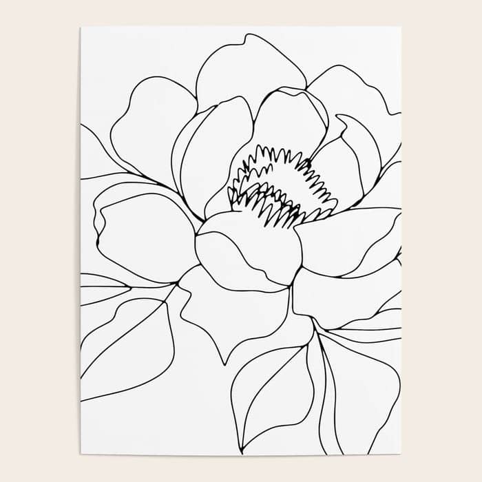 Minimal, Line Art, Floral Prints, Drawing Poster