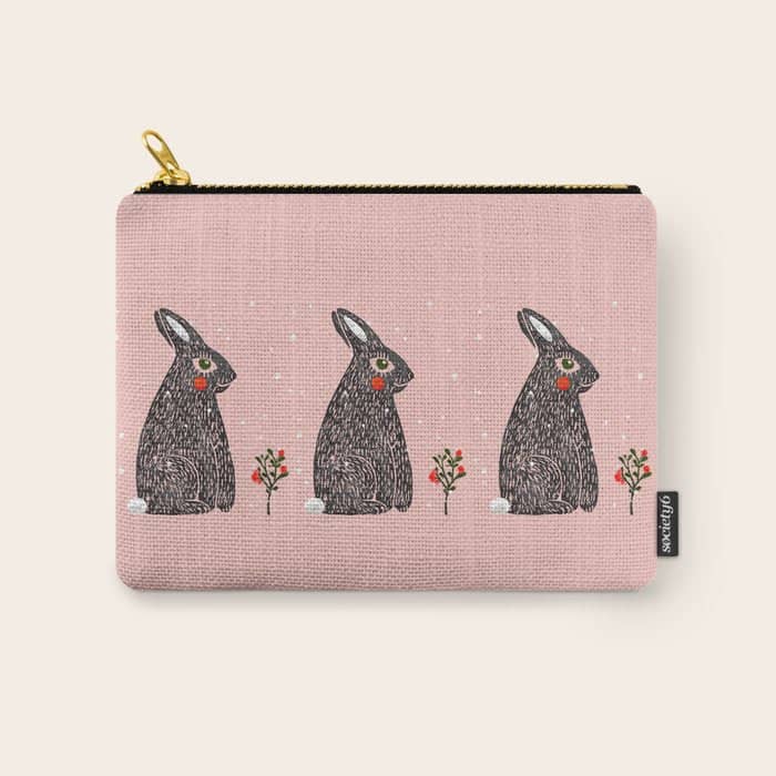 Christmas Rabbit - Illustration Carry All Pouch