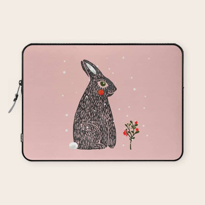 Christmas Rabbit - Illustration Laptop Sleeve