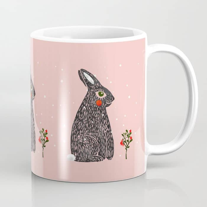 Christmas Rabbit - Illustration Coffee Mug