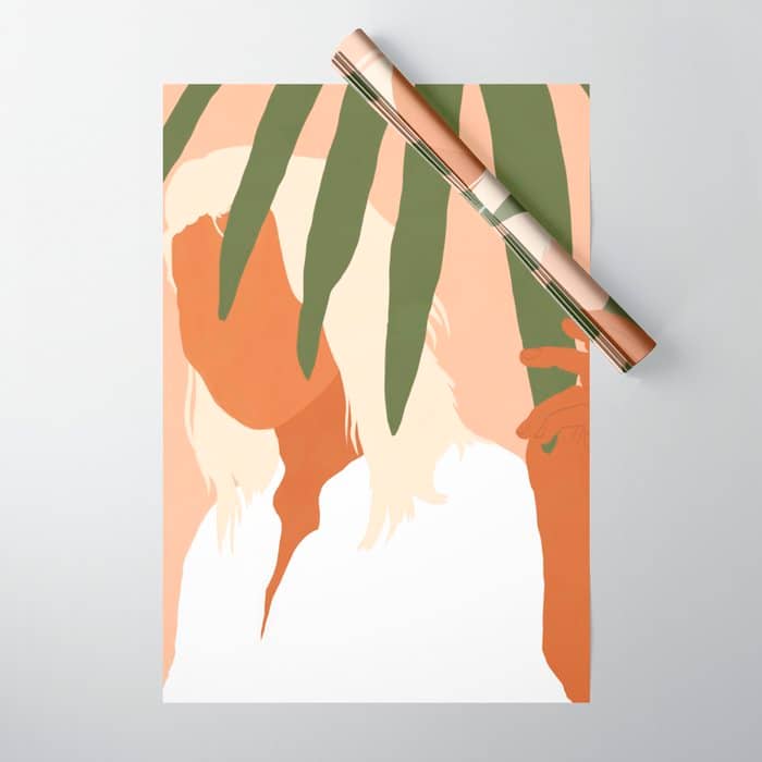 Musafir | Traveler Feminism Woman Of Color In White Shirt | Palm Tropical Minimal Bohemian Fashion  Wrapping Paper
