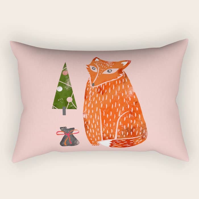 Christmas Fox - Illustration Rectangular Pillow