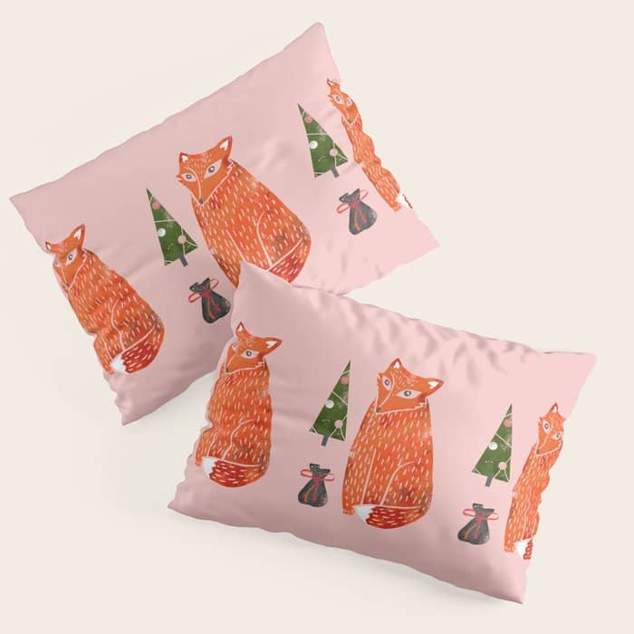 Christmas Fox - Illustration Pillow Sham