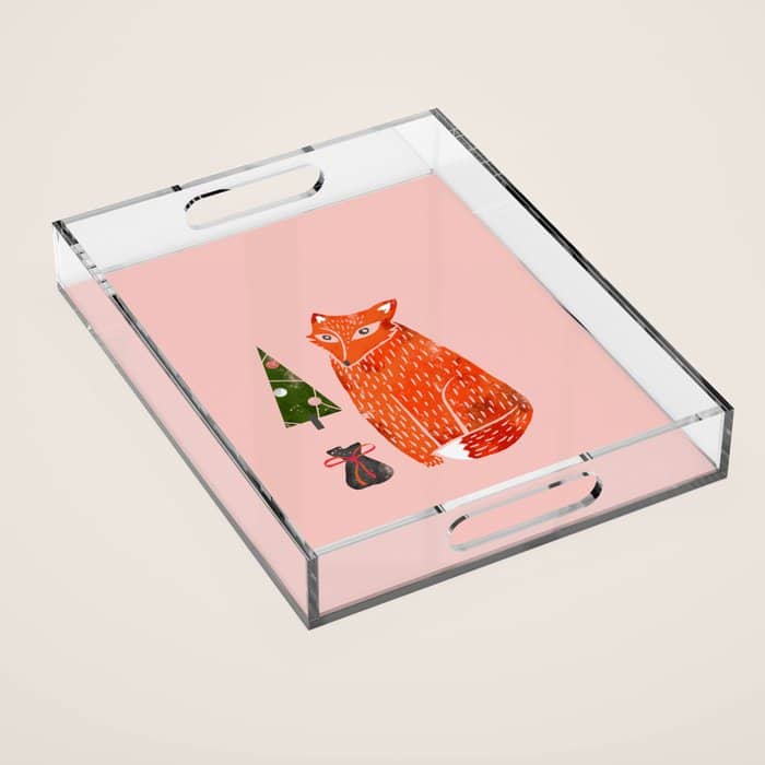 Christmas Fox - Illustration Acrylic Tray