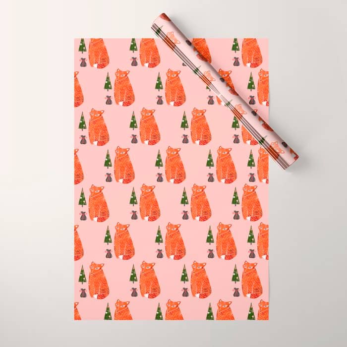 Christmas Fox - Illustration Wrapping Paper