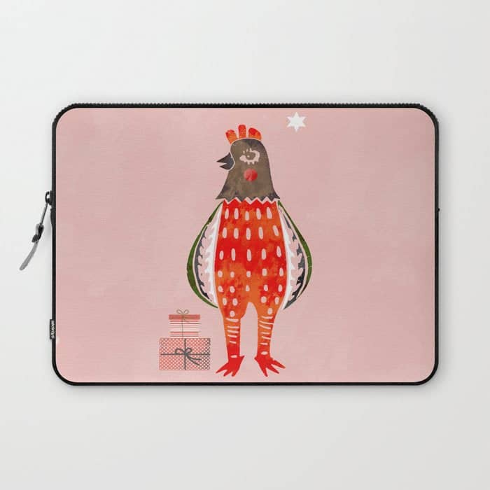 Christmas Chicken - Illustration Laptop Sleeve