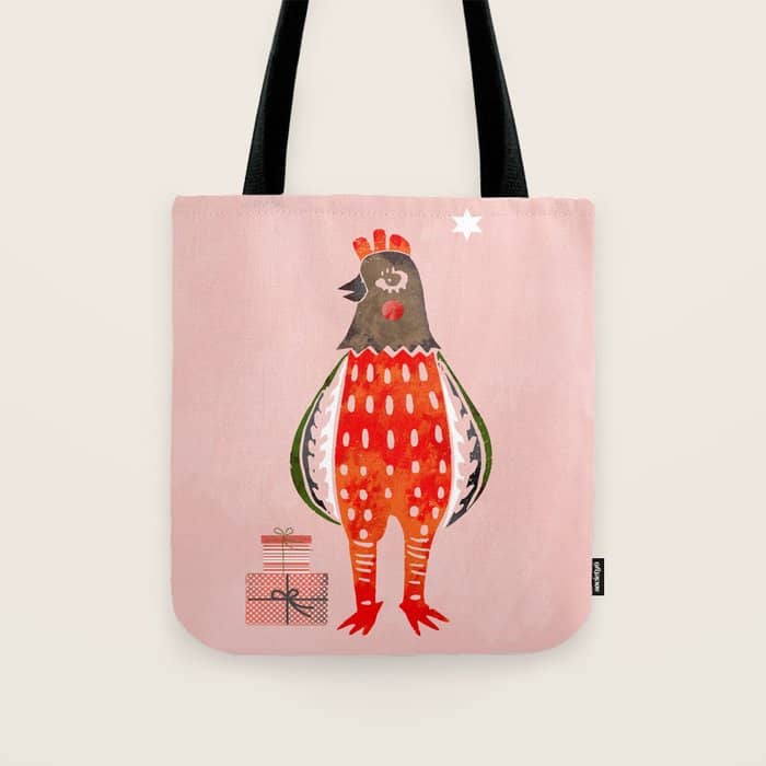 Christmas Chicken - Illustration Tote Bag