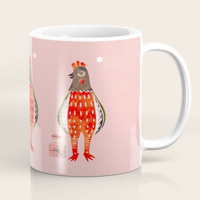 Christmas Chicken - Illustration Coffee Mug