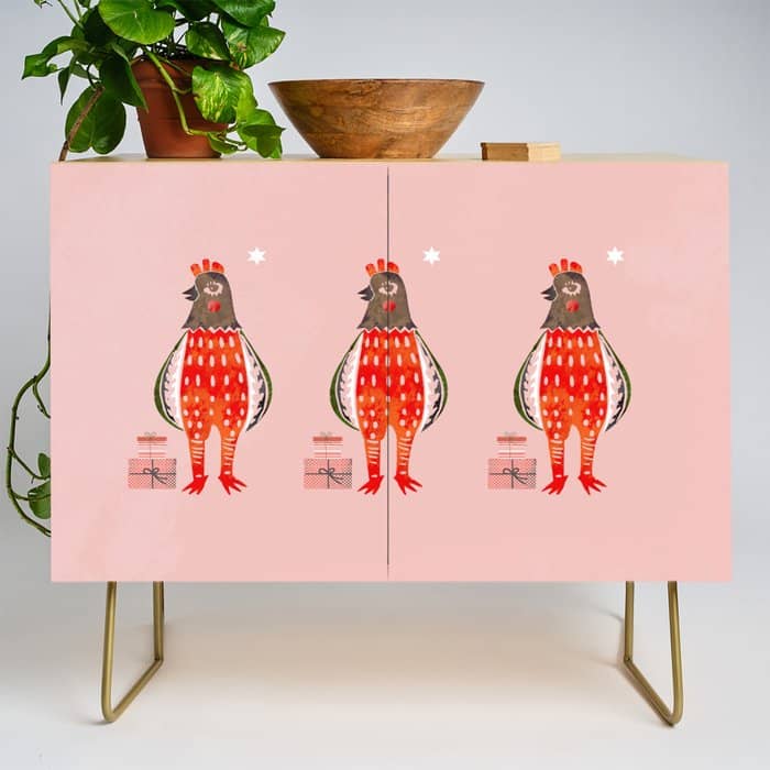 Christmas Chicken - Illustration Credenza