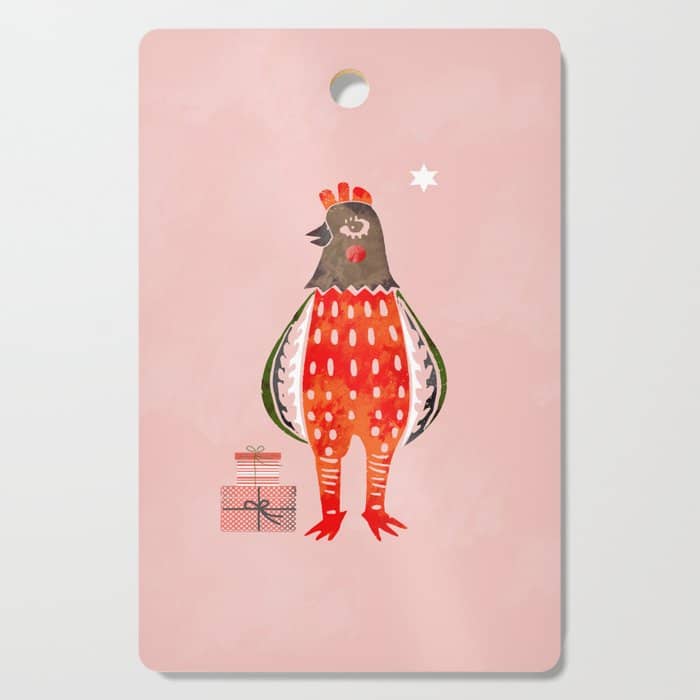 Christmas Chicken - Illustration Cutting Board