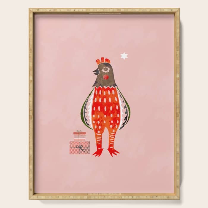 Christmas Chicken - Illustration Serving Tray