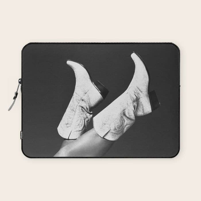 These Boots - Noir / Black & White Laptop Sleeve