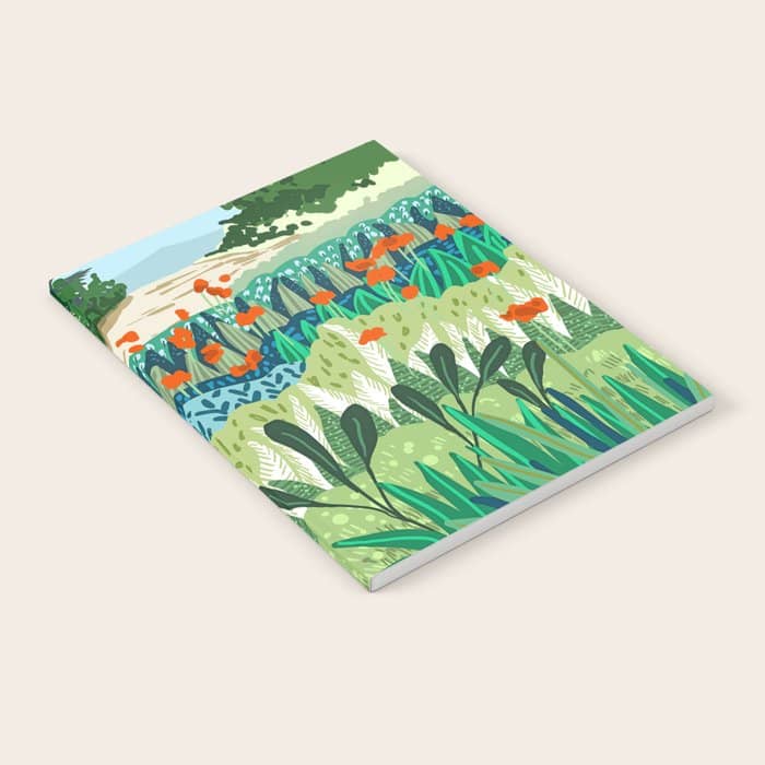 Solo Walk, Nature Jungle Forest Tropical Colorful Vibrant Bortanical Illustration Painting Notebook