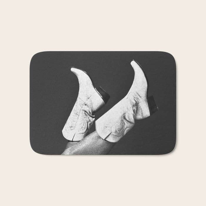 These Boots - Noir / Black & White Bath Mat