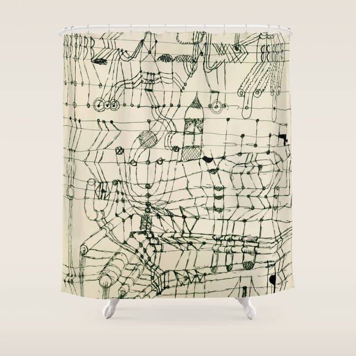 Paul Klee "Drawing Knotted In The Manner Of A Net" Shower Curtain