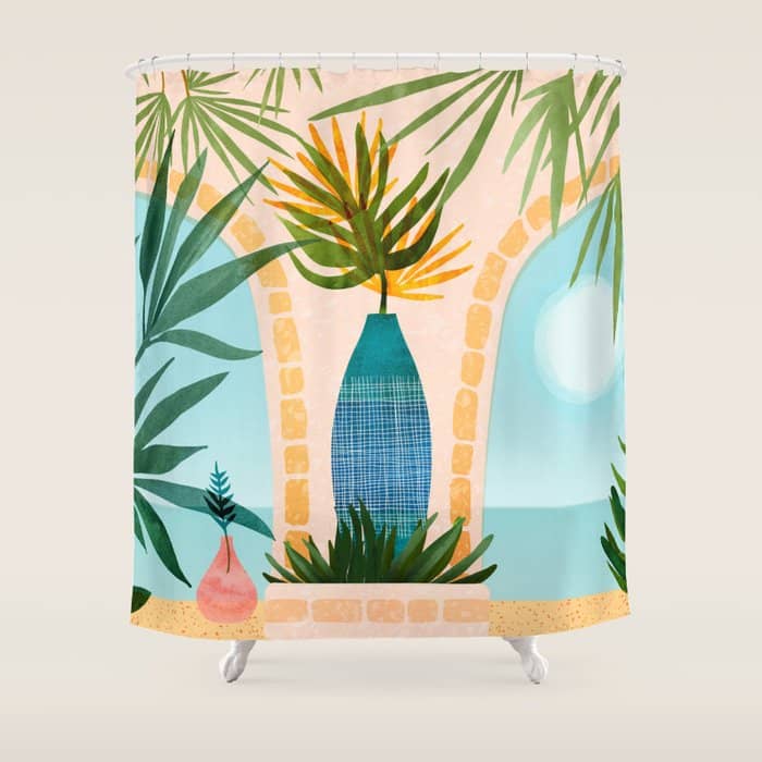 Welcome To The Hotel California Illustrated Landscape / Villa Series Shower Curtain
