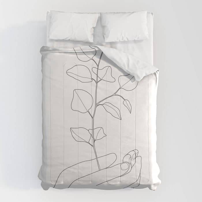 Minimal Hand Holding The Branch Ii Comforter