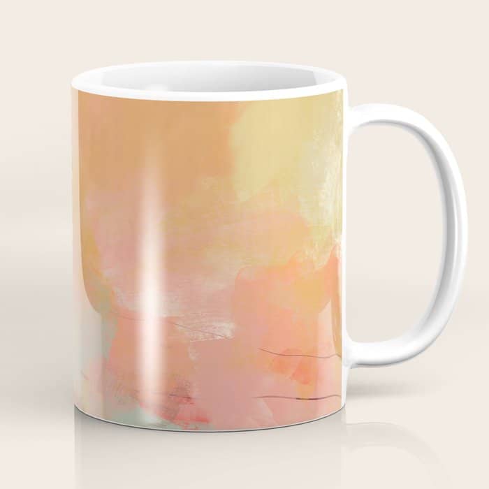 Abstract Peach Sky On Mint Sea Coffee Mug