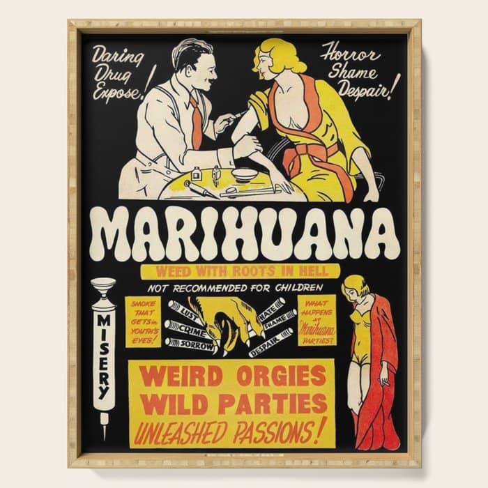 Marihuana Marijuana Vintage Movie Serving Tray
