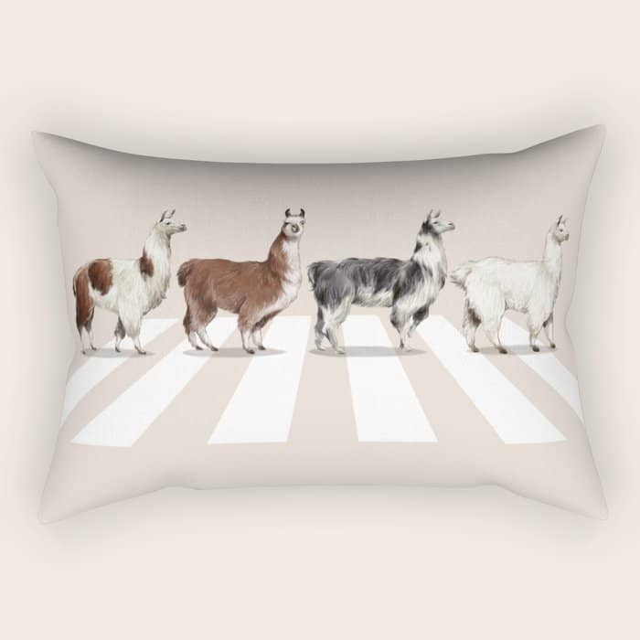Llama The Abbey Road #2 Rectangular Pillow
