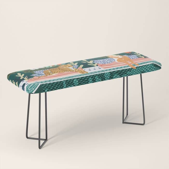 Chilling By The Pool With My Leopard Tropical Jungle Nature Wildlife Bohemian Morocco Travel Bench