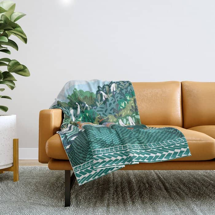 Chilling By The Pool With My Leopard Tropical Jungle Nature Wildlife Bohemian Morocco Travel Throw Blanket