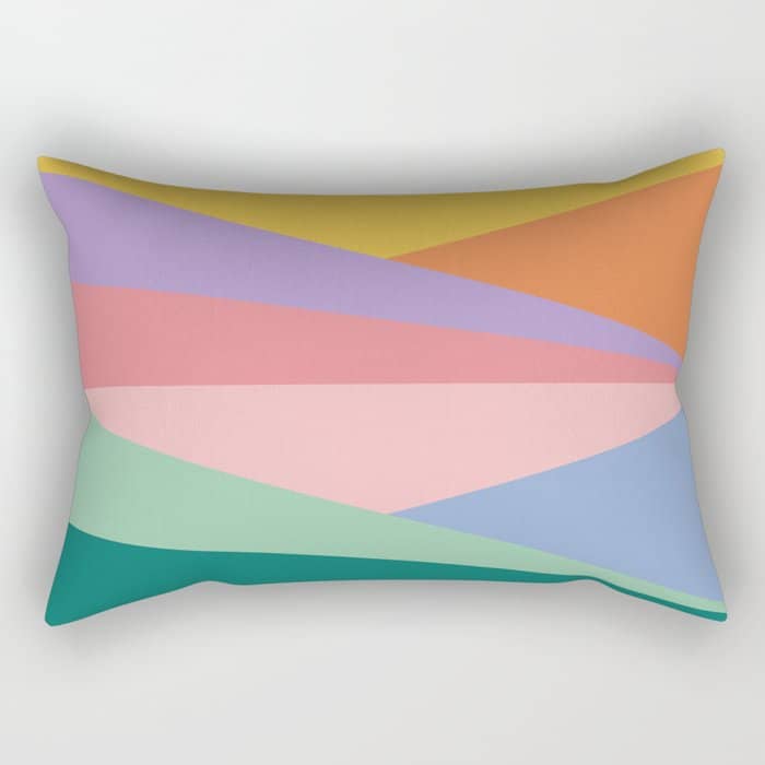Geometric Triangles I Bright Pastel Rectangular Pillow
