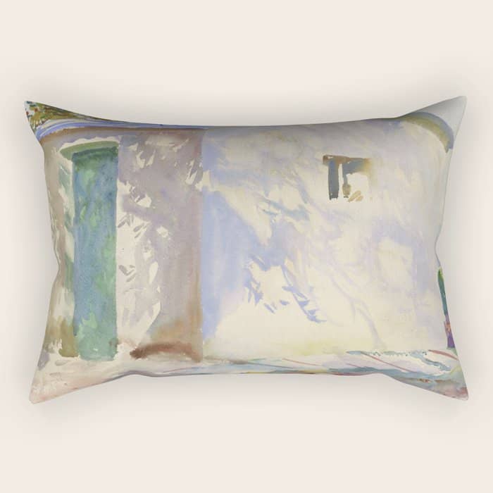 John Singer Sargent "Corfu: Lights And Shadows" Rectangular Pillow