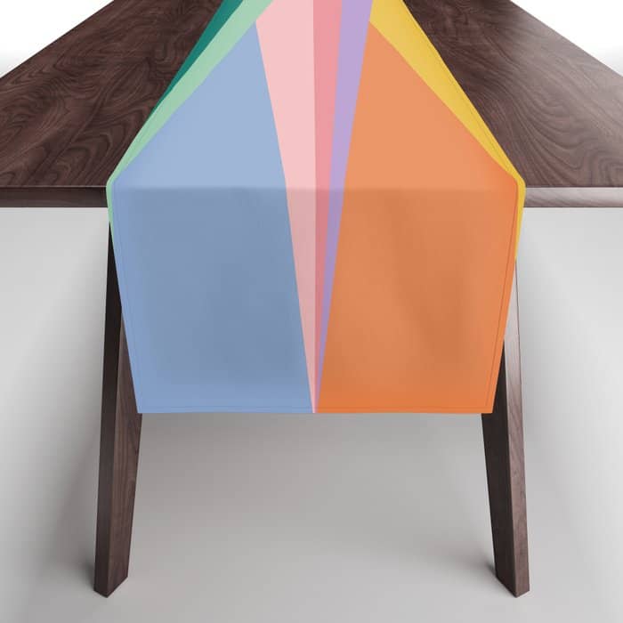 Geometric Triangles I Bright Pastel Table Runner