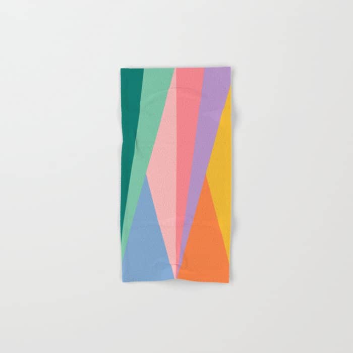 Geometric Triangles I Bright Pastel Bath Towel