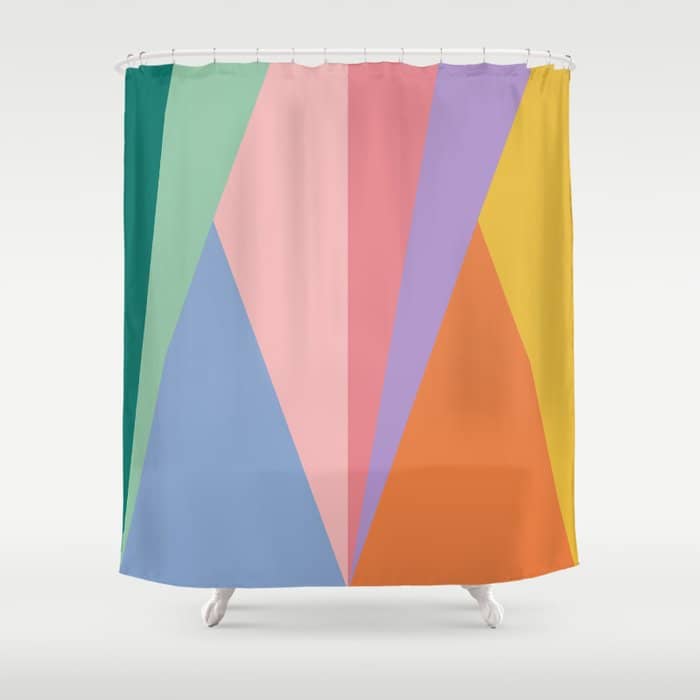 Geometric Triangles I Bright Pastel Shower Curtain